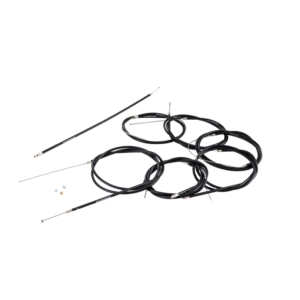 Juego de 7 cables con funda negra para VESPA 80 125 150 200 PX PE P150S P200E primera serie de 1977 a 1983 con freno, embrague, caja de cambios y acelerador de teflón interno.
