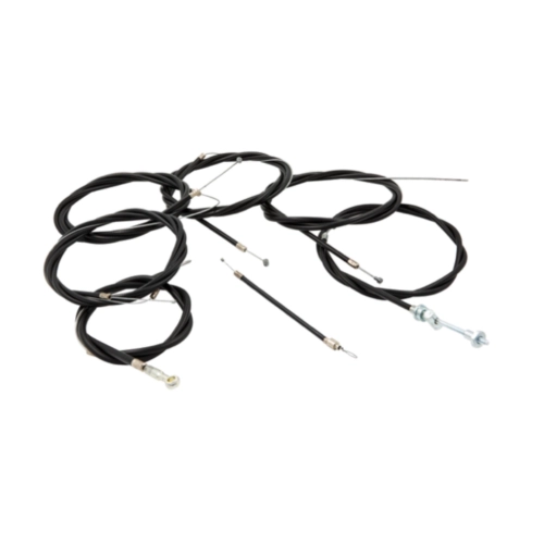 Juego de 7 cables con funda negra para VESPA 80 125 150 200 PX PE P150S P200E primera serie de 1977 a 1983 con freno, embrague, caja de cambios y acelerador de teflón interno.