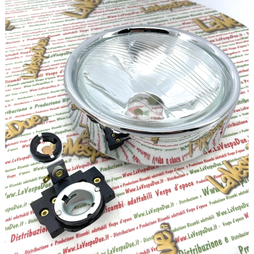 SIEM front headlight assembly Ø 130 mm for VESPA 125 TS GTR 150 SPRINT VELOCE 180 200 RALLY complete with ring nut and lamp holder ro 113890