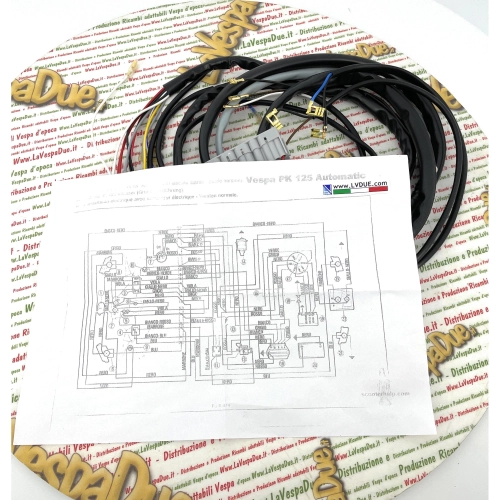 Cableado del sistema eléctrico para VESPA PK 125 S automática. PRODUCTO ARTESANAL ITALIANO.