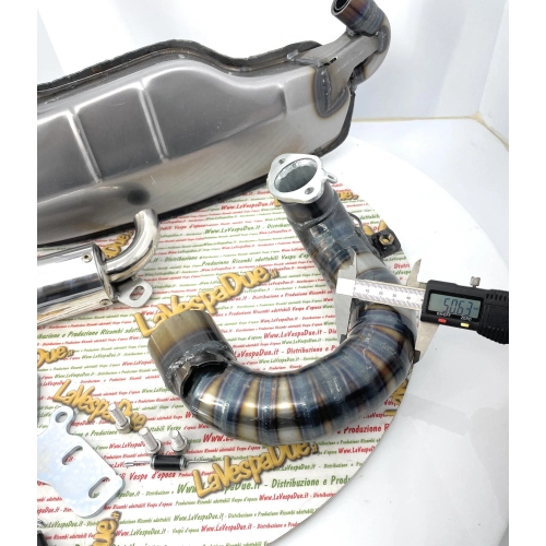 Échappement RACING LAMBRETTA CLUBSPORT SILENT CURLY 125 150 LI S DL GP SX 175 TV 2° 3° 200 TV SX DL GP pour cylindre Racing TS1 MONZA IMOLA CASA PERFORMANCE