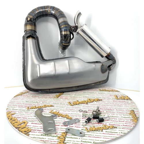 Échappement RACING LAMBRETTA CLUBSPORT SILENT CURLY 125 150 LI S DL GP SX 175 TV 2° 3° 200 TV SX DL GP pour cylindre Racing TS1 MONZA IMOLA CASA PERFORMANCE