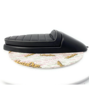 Sillín de competición SPORT PX PE 80 125 150 200 con estructura metálica con recubrimiento en polvo y asiento acolchado.