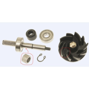 Kit de reacondicionamiento del eje de la bomba de agua para PIAGGIO HEXAGON 125 150 LX LXT 180 GILERA RUNNER FX FXR ro 497407 433593 4335935 orig.