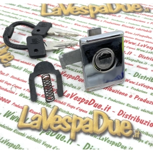 Complete chrome top box lock for VESPA PX 125 150 200 ARCOBALENO disc brake complete with spring and plate ro 198560