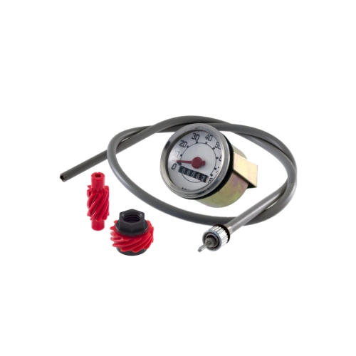 Kit de velocímetro con escala de 80 km/h para VESPA NLR 50 90, faro redondo completo con cable y par de engranajes.