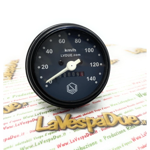 Compteur de vitesse noir LVDUE pour VESPA 50 125 PK S SS, échelle 140 km/h, avec joint, références 179151, 178864, 196894, 196895, 196905 et 197019