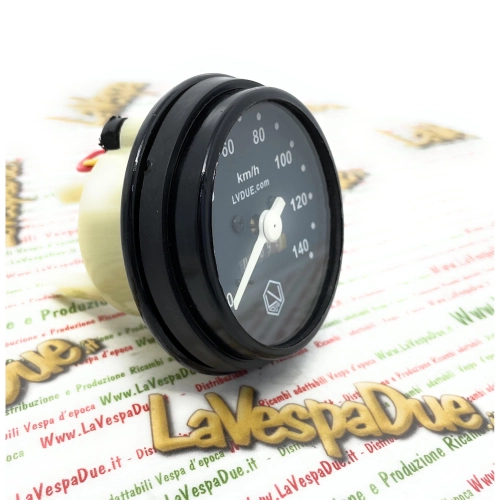 Compteur de vitesse noir LVDUE pour VESPA 50 125 PK S SS, échelle 140 km/h, avec joint, références 179151, 178864, 196894, 196895, 196905 et 197019