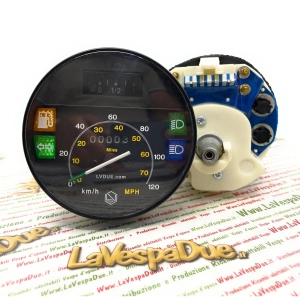 Escala del velocímetro 120 Km/h 70 mph LVDUE VESPA PX PE ARCOBALENO 80 125 150 200 AMERICA velocímetro adaptable PX XL 50 125 con marco negro