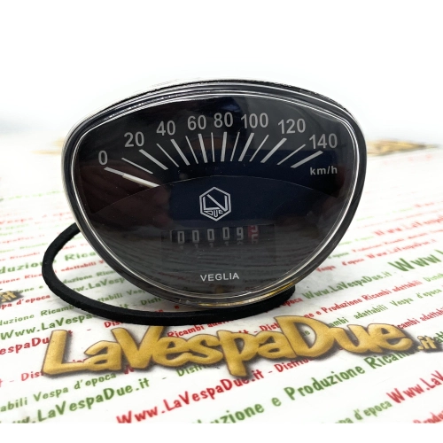 Compteur de vitesse LVDUE Hexagone NOIR Échelle 140 km/h VESPA TS GTR RALLY PRIMAVERA ET3