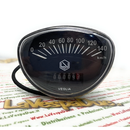 Compteur de vitesse LVDUE Hexagone NOIR Échelle 140 km/h VESPA TS GTR RALLY PRIMAVERA ET3