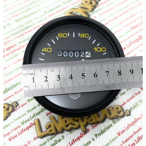 Compteur de vitesse noir gradué jusqu'à 140 km/h LVDUE VESPA PX PE 80 125 150 200 première série, clé sur le guidon P150 SP 200 E avec cadre noir ro 190523
