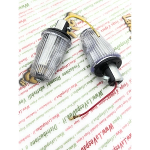 Paar 6-Volt-Lenkerendblinker für VESPA 50, 125, 150, 160, 180, 200, PRIMAVERA, ET3, VNB, VBB, TS, SPRINT, SUPER, GS, GL, SS, weiß