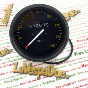 Compteur de vitesse noir gradué jusqu'à 160 km/h pour Vespa PX PE première série 80 125 150 200, clé sur le guidon P150 SP 200 E avec cadre noir ro 190523