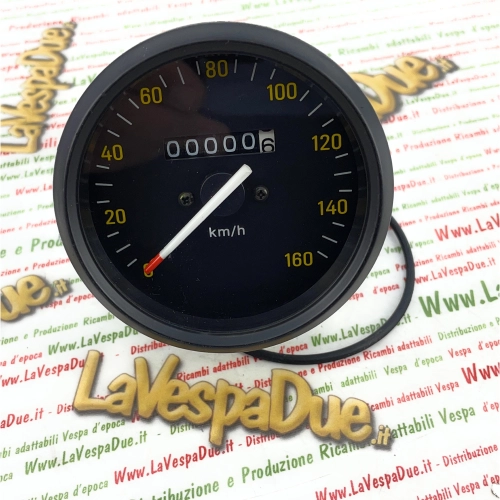 Compteur de vitesse noir gradué jusqu'à 160 km/h pour Vespa PX PE première série 80 125 150 200, clé sur le guidon P150 SP 200 E avec cadre noir ro 190523