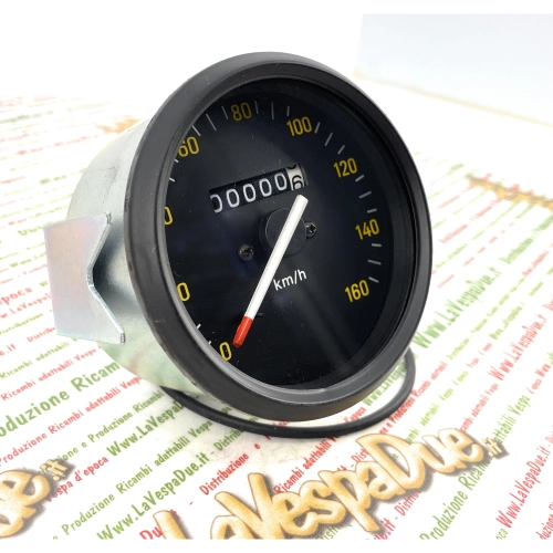 Compteur de vitesse noir gradué jusqu'à 160 km/h pour Vespa PX PE première série 80 125 150 200, clé sur le guidon P150 SP 200 E avec cadre noir ro 190523