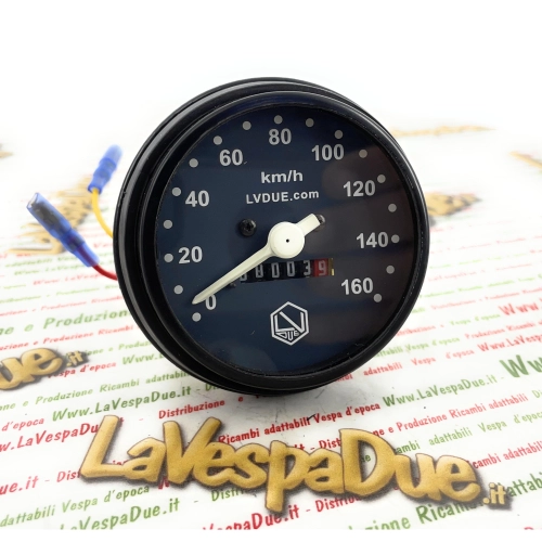 Schwarzer LVDUE-Tachometer für VESPA 50 125 PK S SS Skala 160 km/h mit Dichtung ro 179151 178864 196894 196895 196905 197019