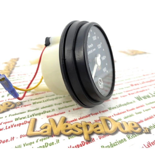 Schwarzer LVDUE-Tachometer für VESPA 50 125 PK S SS Skala 160 km/h mit Dichtung ro 179151 178864 196894 196895 196905 197019