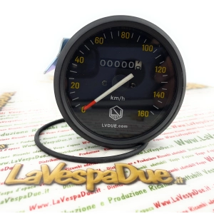 Compteur de vitesse noir gradué jusqu'à 160 km/h LVDUE VESPA PX PE 80 125 150 200 première série, clé sur le guidon P150 SP 200 E avec cadre noir ro 190523