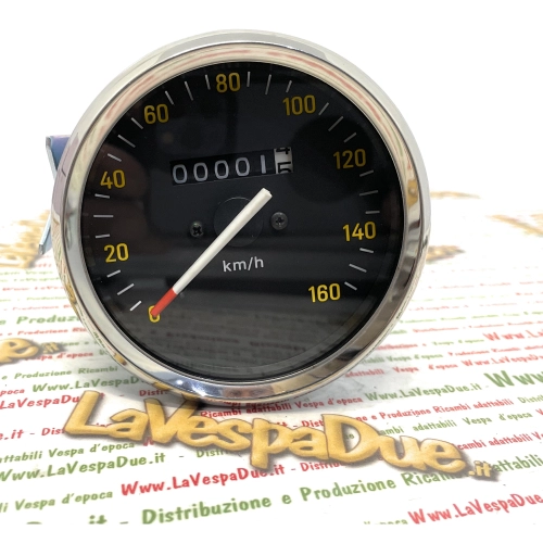 Compteur de vitesse chromé gradué jusqu'à 160 km/h VESPA PX PE première série 80 125 150 200 clé sur le guidon P150 SP 200 E avec cadre chromé ro 190523