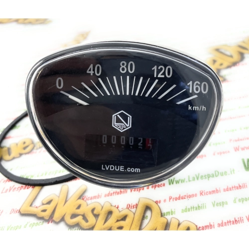 Compteur de vitesse LVDUE Hexagone NOIR Échelle 160 km/h VESPA TS GTR RALLY PRIMAVERA ET3