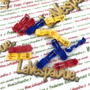 Satz mit 12 Guillotine-Schnellverbindern für Kabel bis 2,5 mm² für elektrische Systeme von VESPA, APE, LAMBRETTA und PIAGGIO.