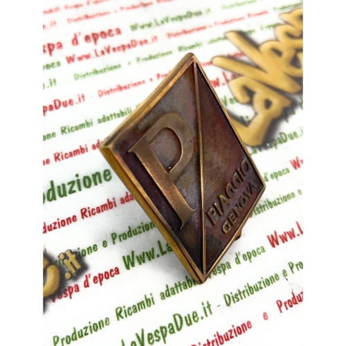VESPA PIAGGIO GENOVA Schild Paccagnini Typ aus Bronze VESPA 98 V98T 125 V1T A V15T A V30T A V33T BEFESTIGUNG MIT 36 MM X 46 MM KLAMMERN ITALIENISCHE HANDWERKSPRODUKTION