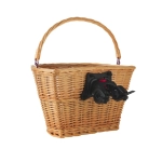 Cesto bauletto in vimini 36 x 26 x 22 cm portapacchi bauletto anteriore posteriore VESPA LAMBRETTA APE CIAO BOXER BRAVO SI colore naturale con manico ed attacco a clip