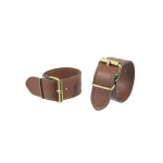 Pair of brown leather laces for fastening wicker basket and accessories VESPA LAMBRETTA APE CIAO BOXER BRAVO SI APE