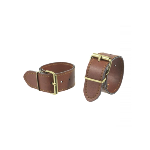 Paire de lacets en cuir marron pour fixer un panier en osier et ses accessoires VESPA LAMBRETTA APE CIAO BOXER BRAVO SI APE