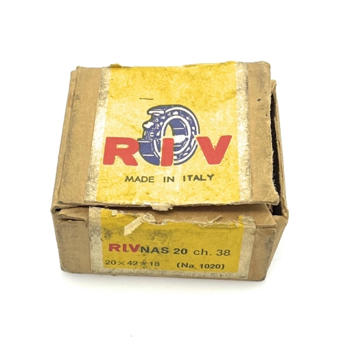 Roller bearing RIV NAS 20 NA1020 ch.38 gearbox shaft right side mm 20 X 42 X 18 VESPA 150 GS ro 020386 external wheel warehouse stock made in Italy