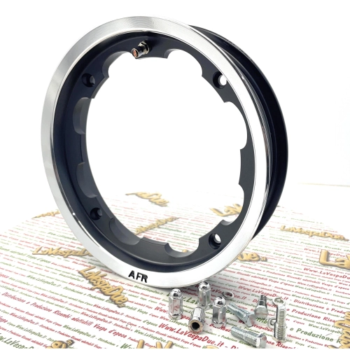 Tubeless aluminum rim for LAMBRETTA 125 150 200 LI S SX DL GP in black for 3.00 3.50 - 10 " tires