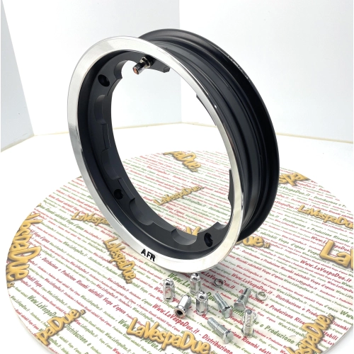 Tubeless aluminum rim for LAMBRETTA 125 150 200 LI S SX DL GP in black for 3.00 3.50 - 10 " tires