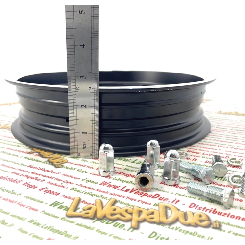 Tubeless aluminum rim for LAMBRETTA 125 150 200 LI S SX DL GP in black for 3.00 3.50 - 10 " tires