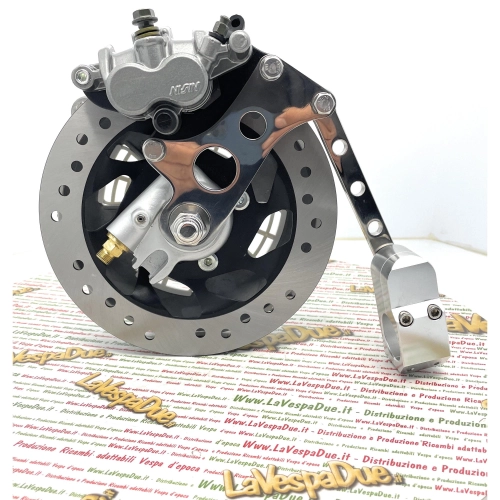 Buje de rueda delantera con freno de disco para Lambretta 125 150 LI LI S DL GP 150 SX 175 TV 200 SX DL GP Antidive mecanizado por CNC para bieletas de freno de tambor