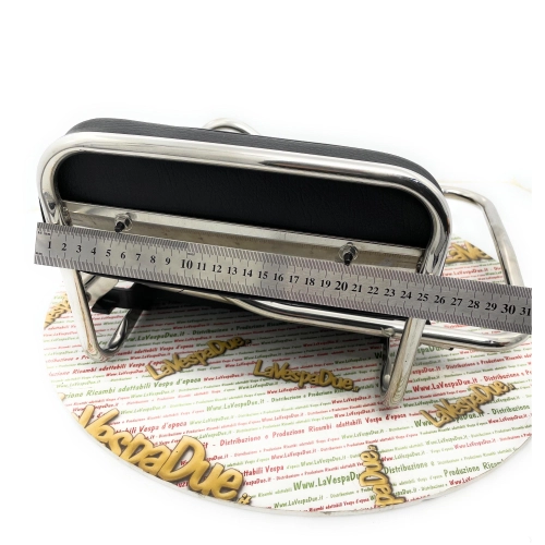 Rücksitzbank für VESPA 125 150 VNB VBA VBB GL PX PE (1960er Jahre) komplett mit Polster für Gepäckträgerplatte bis 23 cm Breite, seitlicher Sitz für Damen