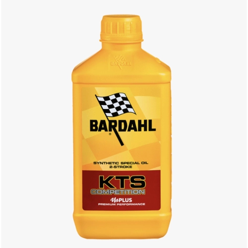 Aceite BARDAHL KTS COMPETITION de 1 litro, totalmente sintético, tipo VESPA APE LAMBRETTA, específico para motores de 2 tiempos de alto rendimiento.