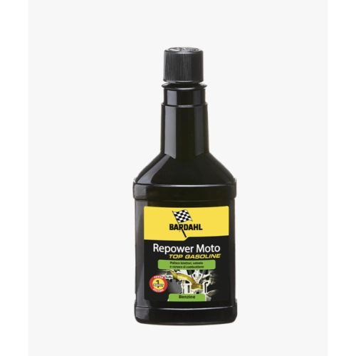 BARDAHL REPOWER MOTO TOP Benzinzusatz reinigt das gesamte Kraftstoffsystem mit nur einer Anwendung. 150-ml-Packung. Passend für VESPA, APE, LAMBRETTA, FIAT, ALFA, ROMEO und LANCIA.