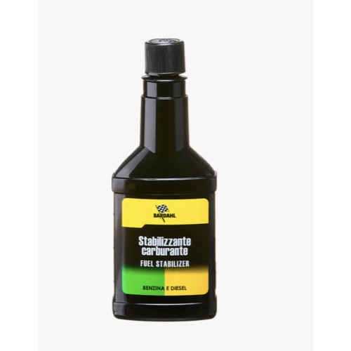 STABILISATEUR DE CARBURANT BARDAHL, additif pour essence et diesel, formulé pour prévenir la dégradation du carburant. Sachet de 150 ml. Compatible avec Vespa, Ape, Lambretta, Fiat, Alfa Romeo et Lancia.