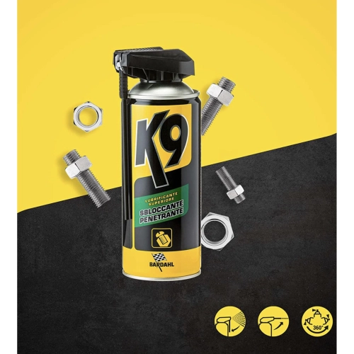 BARDAHL K9 Schmierspray-Entferner für Muttern, Schrauben und Mechanismen mit Rost, 400 ml Packung, passend für VESPA, APE, LAMBRETTA, FIAT, ALFA, ROMEO und LANCIA