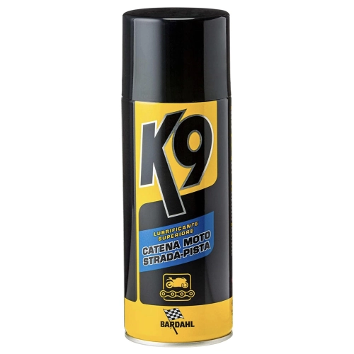 BARDAHL K9 Spray Lubricant MOTORCYCLE CHAIN ROAD-TRACK designed to protect and lubricate all types of chains 400 ml pack VESPA APE LAMBRETTA FIAT ALFA ROMEO LANCIA