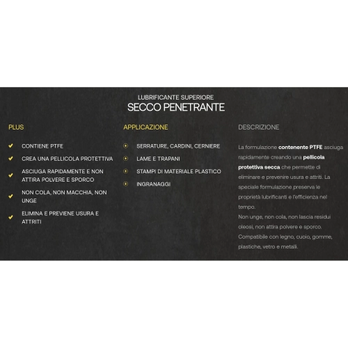 Spray BARDAHL K9 Lubrificante secco penetrante contenente PTFE asciuga rapidamente creando una pellicola protettiva secca confezione da 400 ml VESPA APE LAMBRETTA FIAT ALFA ROMEO LANCIA