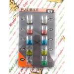 Set of 10 blade fuses mini blade small type various amperages for VESPA APE LAMBRETTA FIAT 7.5 10 15 20 25 30 ah