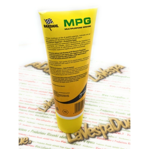BARDAHL MPG 2 Grasa de litio reforzada multiusos con fuertes propiedades EP y antidesgaste, envase de 250 ml, VESPA APE LAMBRETTA FIAT ALFA ROMEO LANCIA