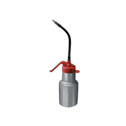 Graisseur de 150 ml pour Vespa Ape Lambretta : réservoir en plastique indéformable, pompe stabilisée, corps vertical flexible pour le remplissage d'huile moteur et la lubrification des pièces.