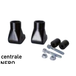 Coppia scarpette cavalletto in allumino nere per VESPA 125 150 200 PX PE T5 PK COSA con fissaggio ad espansibile diametro mm. 22