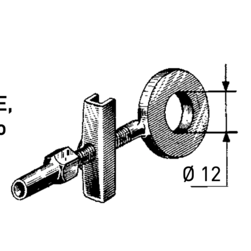Tendeur de chaîne standard pour cyclomoteur PIAGGIO MOTOBI, trou de 12 mm, tige de 6 mm, longueur 47 mm