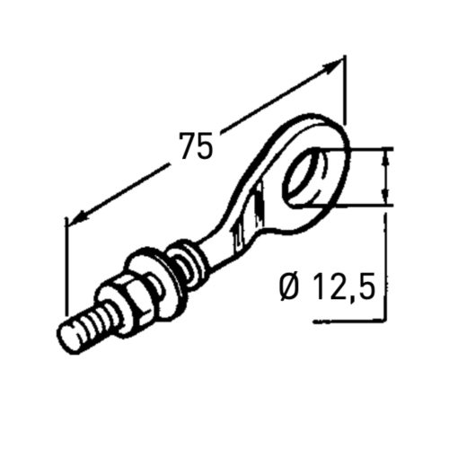 Tendeur de chaîne standard pour cyclomoteur PIAGGIO MOTOBI, trou de 12,5 mm, tige de 6 mm