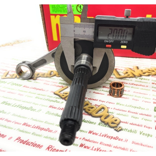 Vilebrequin MAZZUCCHELLI AMT 248HF pour PIAGGIO SFERA GILERA TYPHOON série spéciale compétition, axe de 12 mm, course de 39,2 mm, masses de 70 mm de diamètre avec plaque et bielle HF