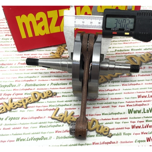 Albero Motore MAZZUCCHELLI AMT 163 per VESPA 150 VB1T VL1 con masse tonde corsa 57 mm Biella interasse 110 mm Spinotto 15 mm
